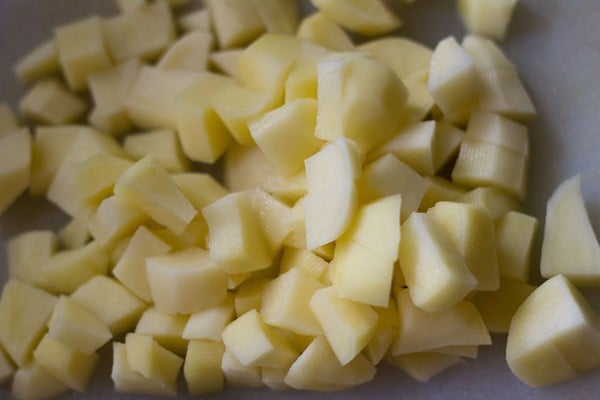 chopped potato cubes