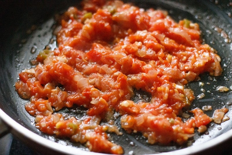 tomatoes cooked in the pan