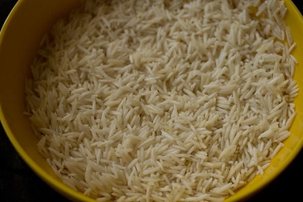 rice drained of all water after 30 minutes