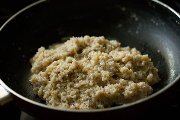 coconut mixture in a pan 