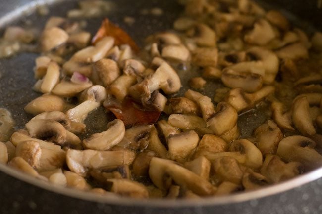 sautéed mushrooms in pot