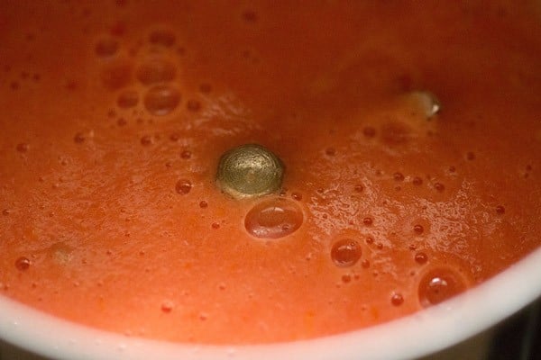 tomatoes pureed in the blender