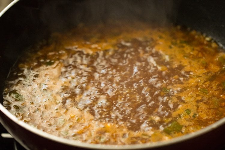 gravy simmering in pan