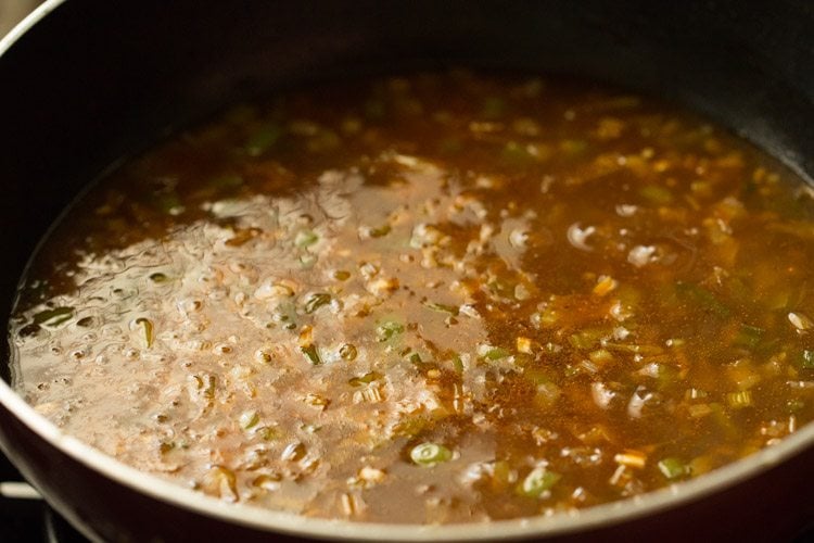 making gobi manchurian gravy recipe
