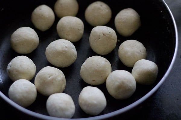 gulab jamun dough balls prior to frying
