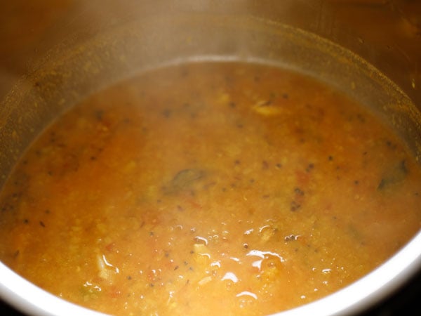 mix tempering with dal