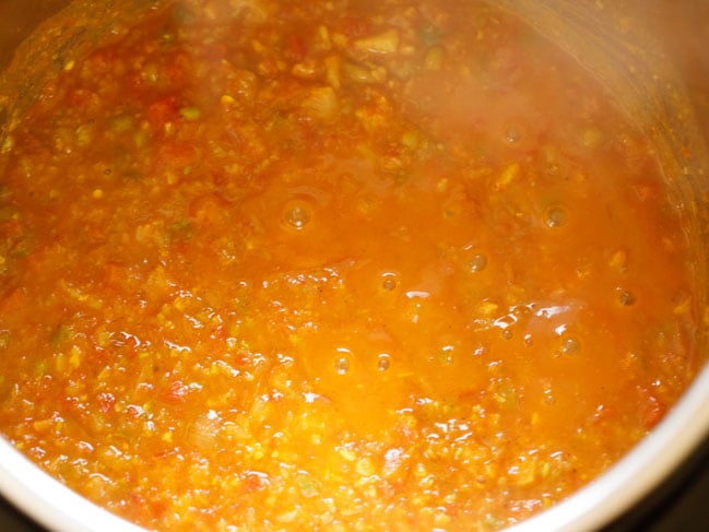 simmer the bhaji in instant pot
