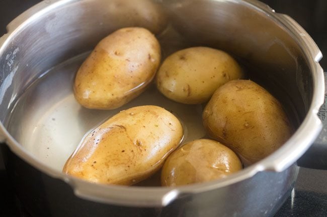 boiled potatoes in the pressure cooker