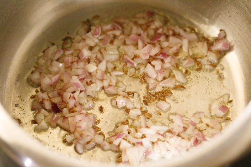 top shot of onions softened in cooker