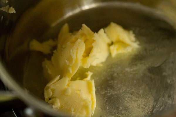 butter melting in a pan. 