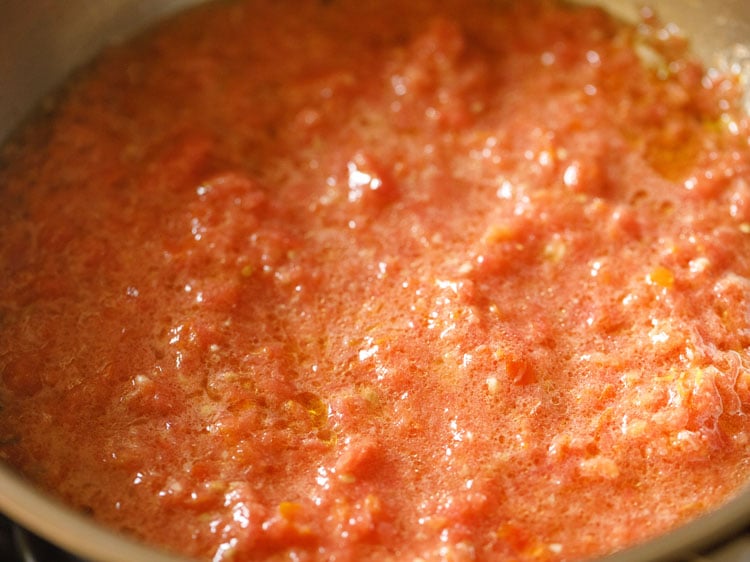 crushed tomato puree added