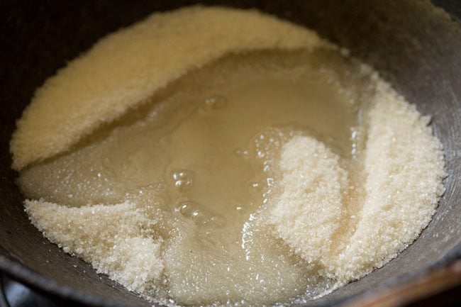 water added to sugar for making syrup