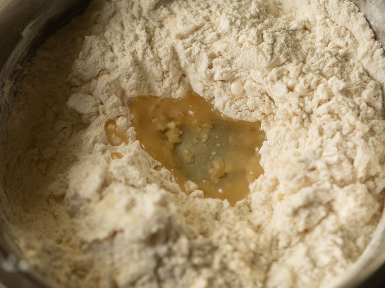 add oil to flour mixture