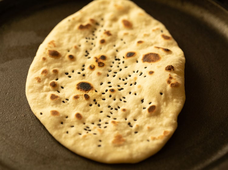 cook the second side of naan bread