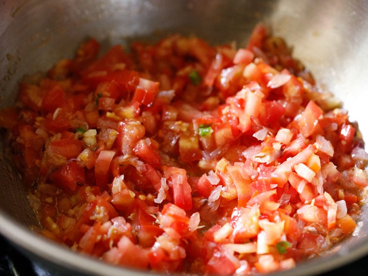 sautéing tomatoes. 
