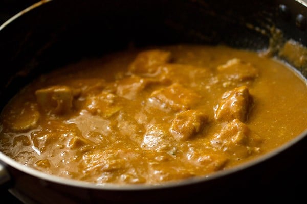 paneer mixed with the gravy