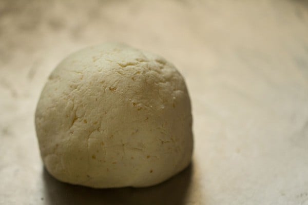 rasgulla dough in a ball indicates that it is ready for rolling