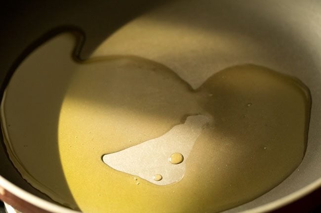 heating ghee in a pan. 