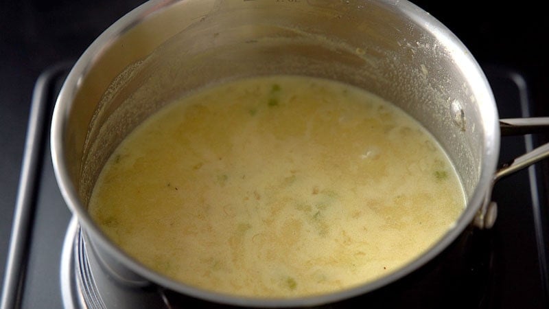 simmering sweet corn soup