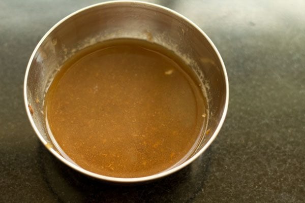 tamarind pulp in the steel bowl