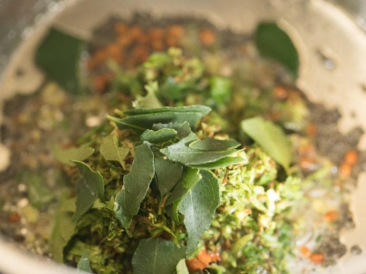 chopped curry leaves added