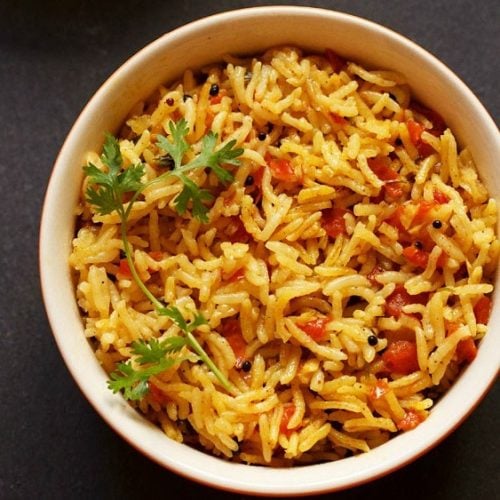 tomato rice recipe, thakkali sadam recipe