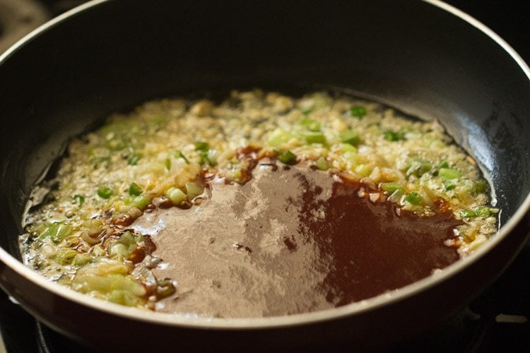 making veg manchurian gravy recipe