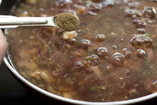 black pepper added to soup